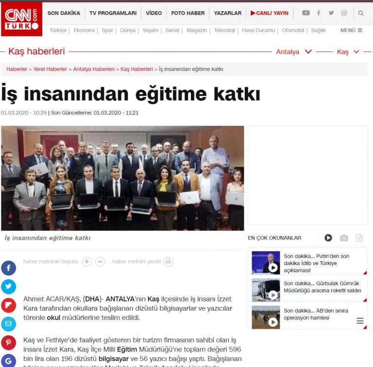 CNN ve Hürriyet Baransel Grup Eğitime Katkı 2020 Yayını